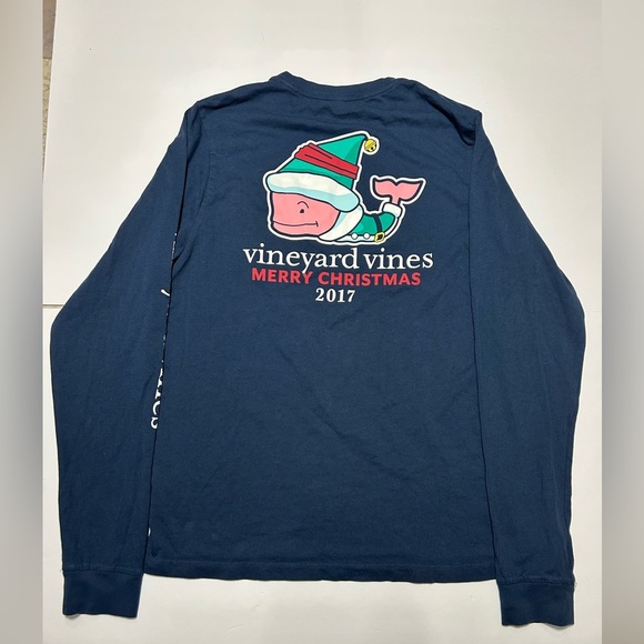 Vineyard Vines Child Merry Christmas Navy Tee-Will change to current year - Picture 3 of 3